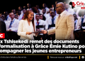 RDC : Félix Tshisekedi remet des documents de formalisation à Grâce Émie Kutino pour accompagner les jeunes entrepreneurs